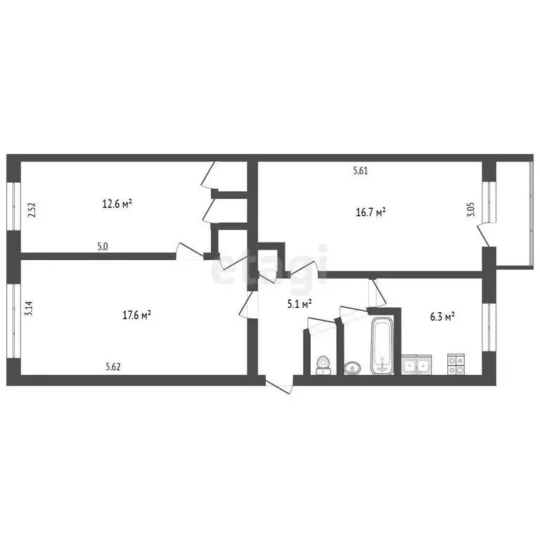 3-комнатная квартира: Ярославль, улица Титова, 16к2 (63 м) - Фото 1