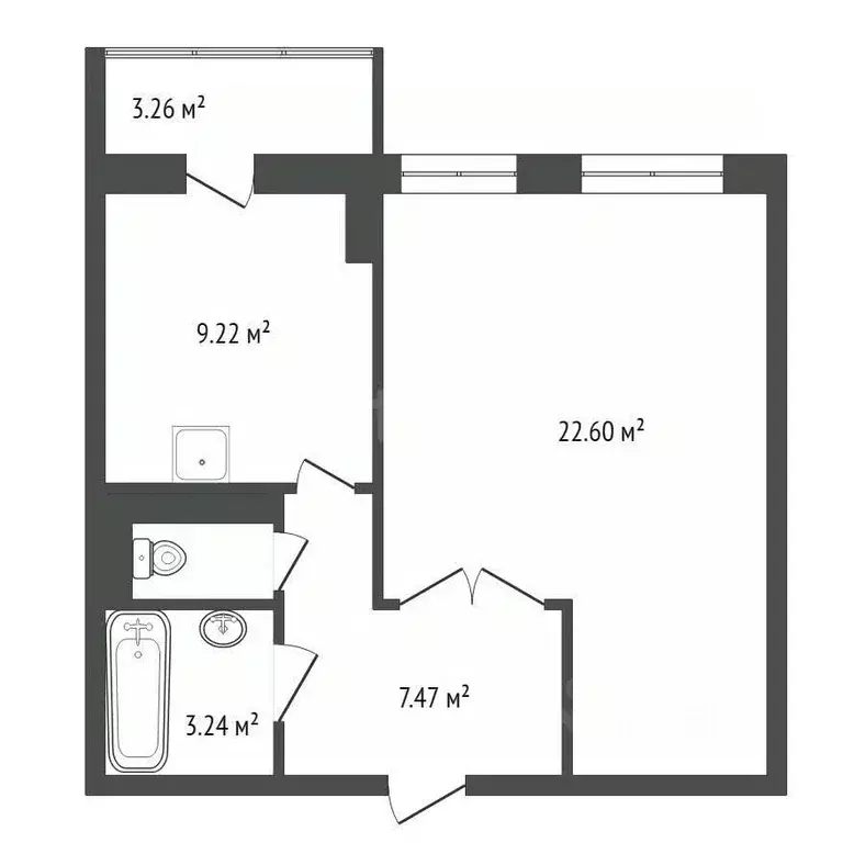 1-к кв. Красноярский край, Красноярск ул. Республики, 37А (43.7 м) - Фото 2