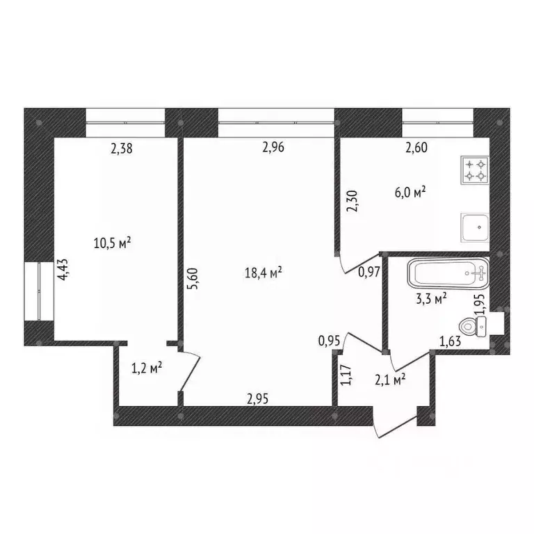 2-к кв. Башкортостан, Уфа ул. Свободы, 51/2 (41.5 м) - Фото 2