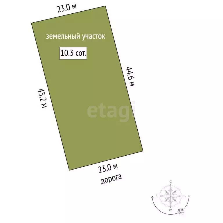 Участок в посёлок Петровский, Лунная улица (10.3 м) - Фото 1