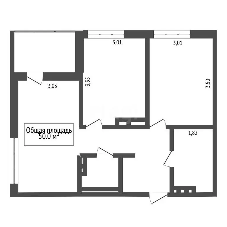 2-комнатная квартира: Новосибирск, улица Дунаевского, 14/2 (50 м) - Фото 0