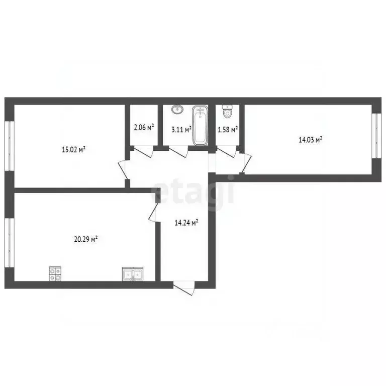 2-к кв. Ярославская область, Ярославль Пионерская ул., 4 (69.7 м) - Фото 1