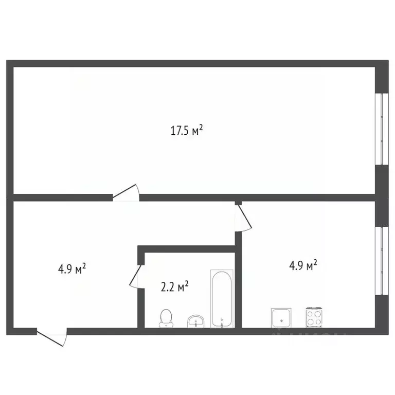 1-к кв. Воронежская область, Воронеж ул. Революции 1905 года, 39 (32.0 ... - Фото 2