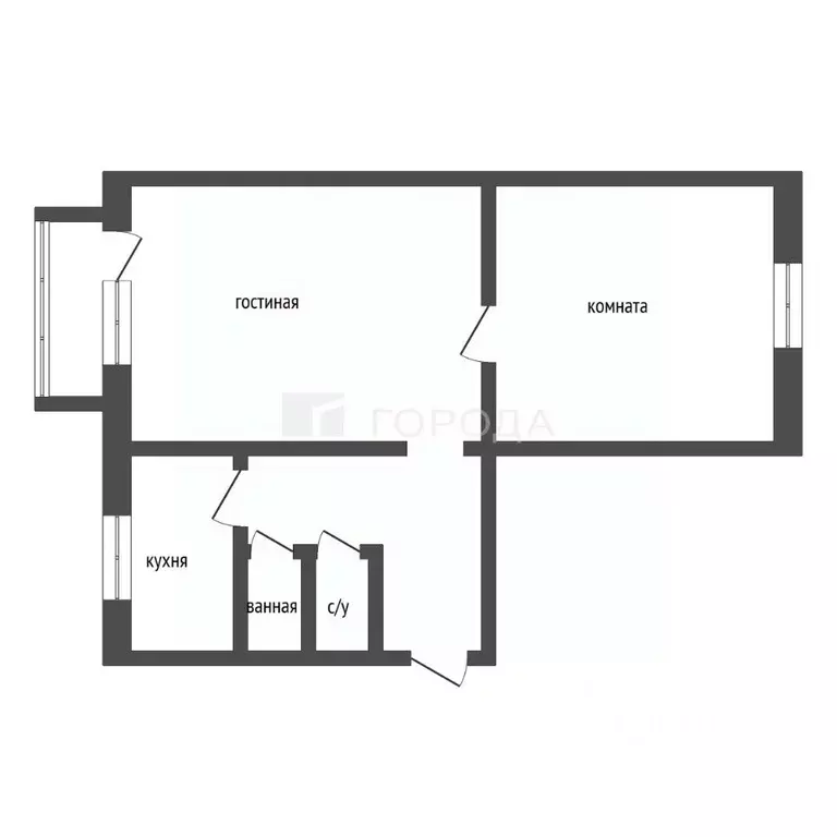 2-к кв. Кемеровская область, Новокузнецк Горьковская ул., 66 (44.3 м) - Фото 2