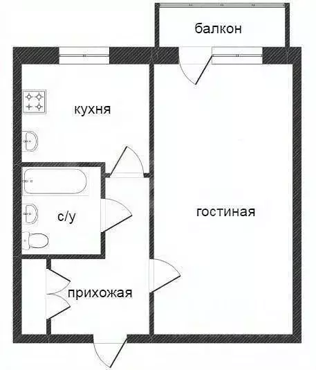 1-к кв. Костромская область, Кострома Венеция мкр, 32 (29.9 м) - Фото 1