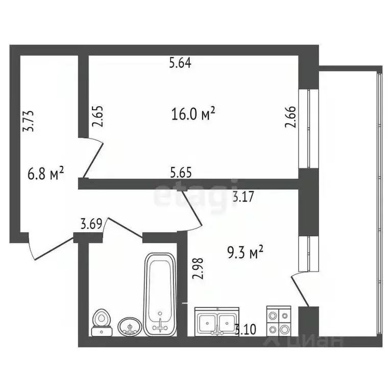 1-к кв. Вологодская область, Вологда ул. Сергея Преминина, 4 (35.4 м) - Фото 1