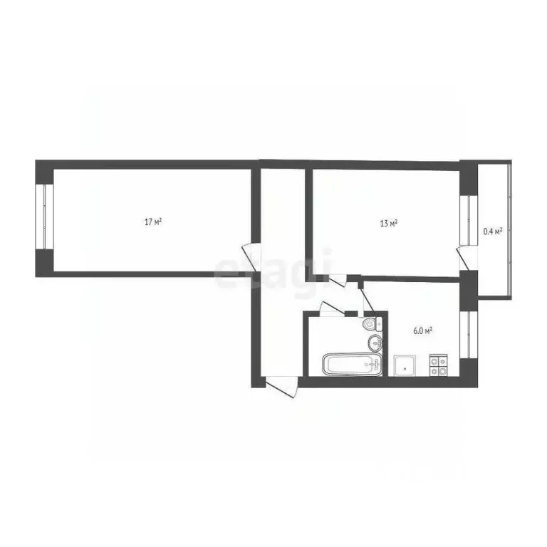 2-к кв. Псковская область, Псков ул. Труда, 22 (43.5 м) - Фото 2