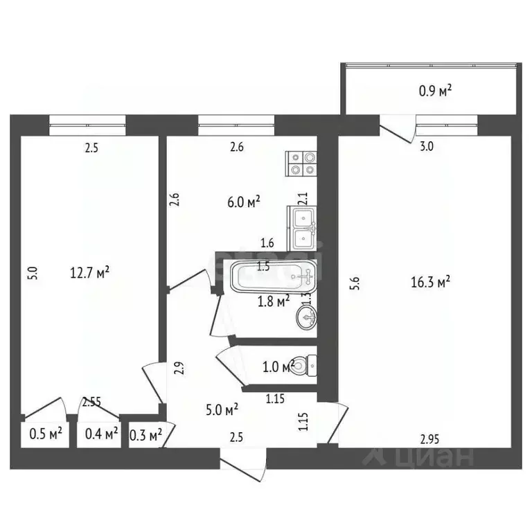 2-к кв. Ростовская область, Батайск ул. Гайдара, 7 (44.0 м) - Фото 2