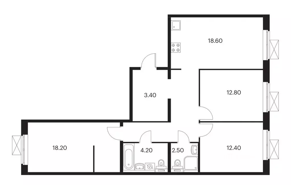 3-к кв. Московская область, Одинцово ул. Рябиновая, 3 (87.1 м) - Фото 2
