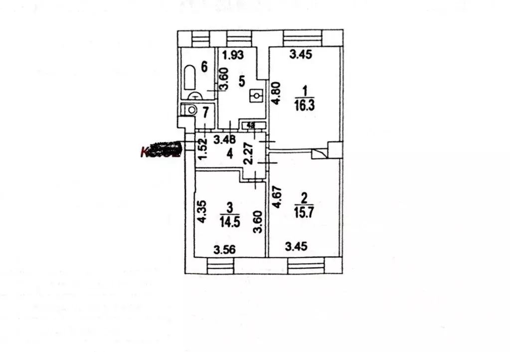 Квартира, 3 комнаты, 65 м - Фото 0