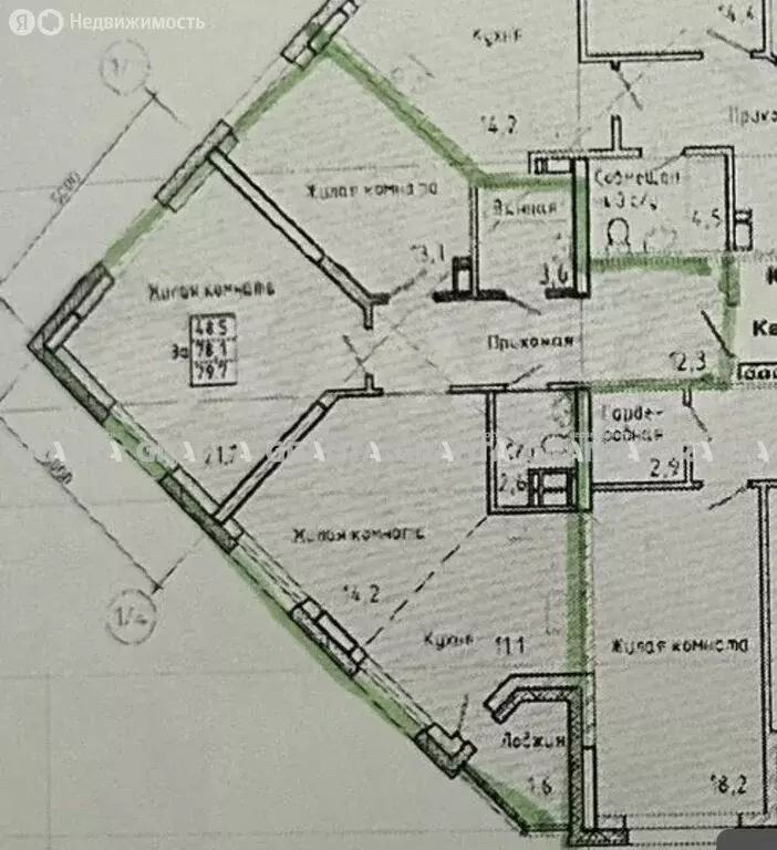 3-комнатная квартира: Красноярск, Октябрьская улица, 10 (77 м) - Фото 2