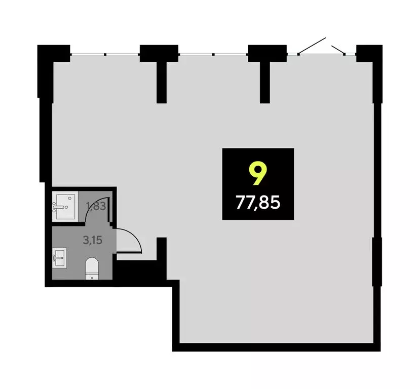 Помещение свободного назначения (77.85 м) - Фото 1