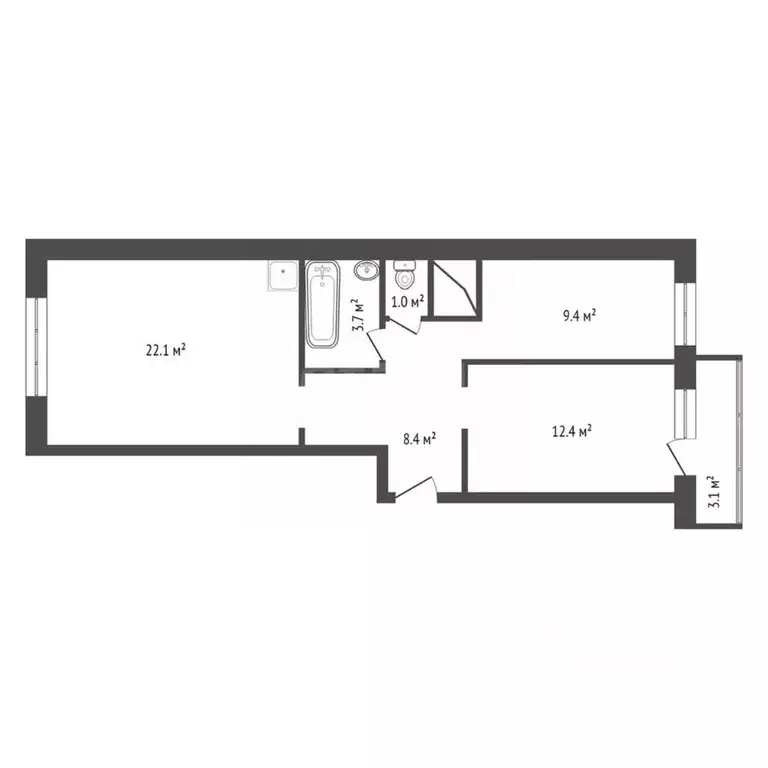 3-к кв. Красноярский край, Красноярск Соколовская ул., 76А (57.5 м) - Фото 2