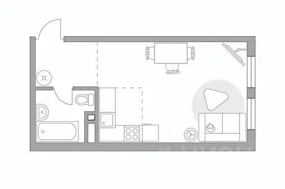 Студия Москва Каширское ш., 1К2С5 (32.56 м) - Фото 1