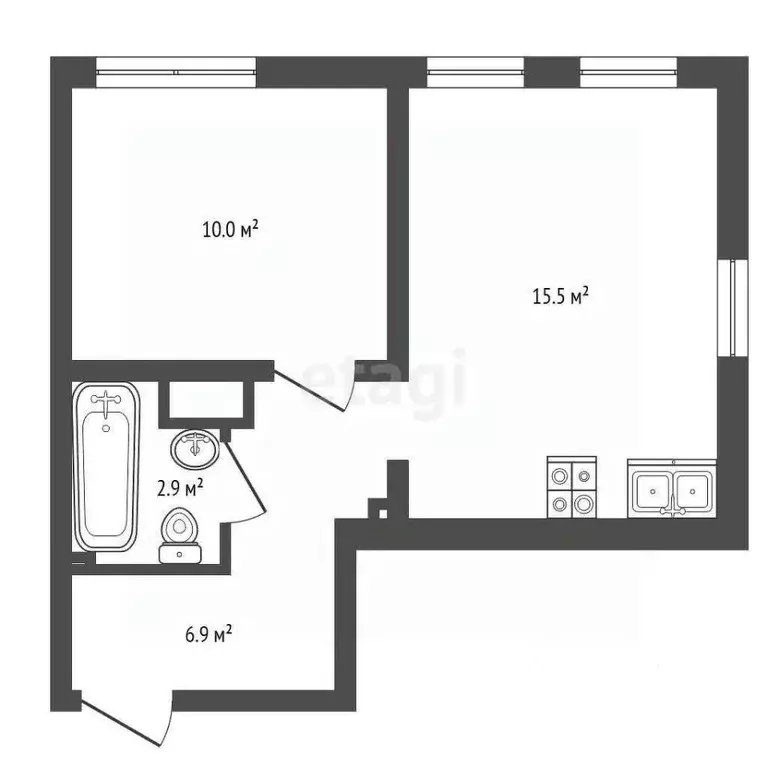 2-к кв. Санкт-Петербург ул. Маршала Казакова, 21к2 (35.3 м) - Фото 2