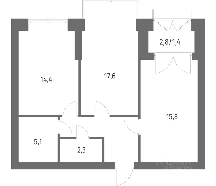 2-к кв. Санкт-Петербург Наука жилой комплекс (63.67 м) - Фото 0