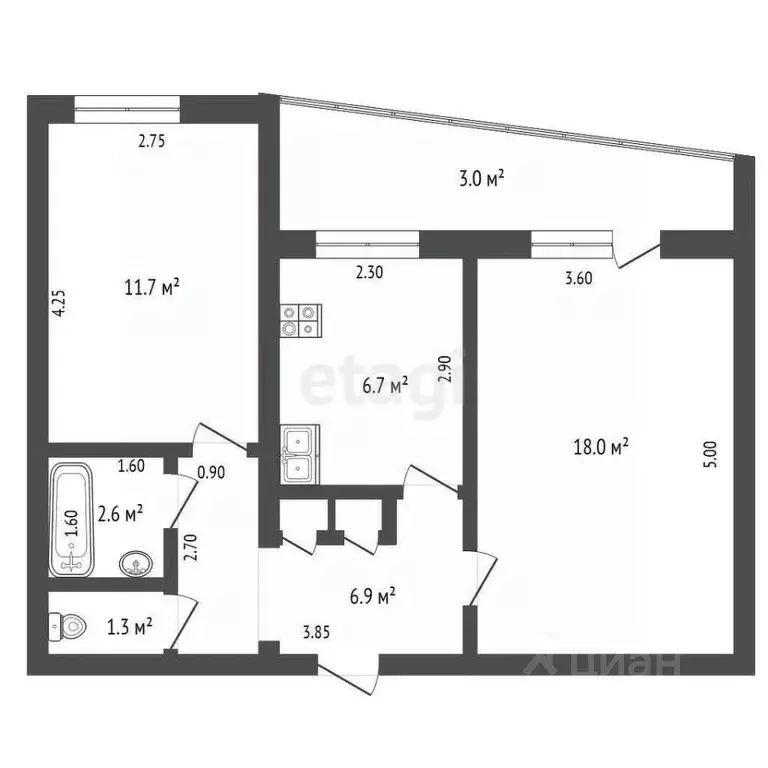 2-к кв. Мордовия, Саранск ул. Степана Разина, 42 (48.0 м) - Фото 1