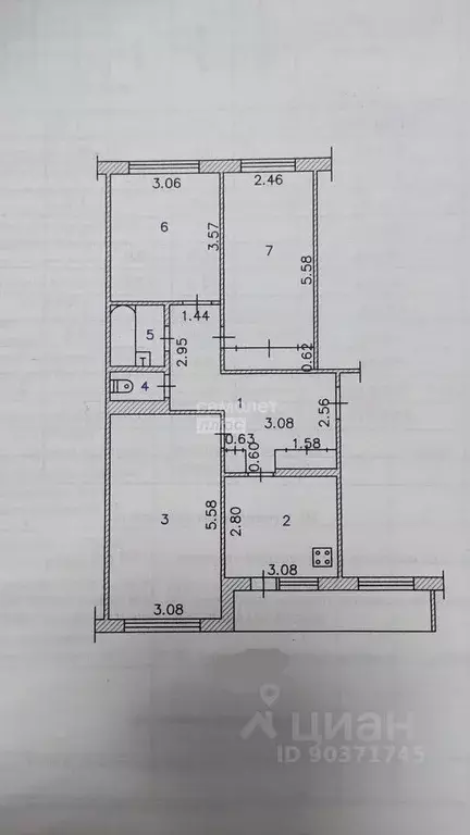 3-к кв. Чувашия, Новочебоксарск Ельниково мкр, проезд Ельниковский, 8 ... - Фото 2