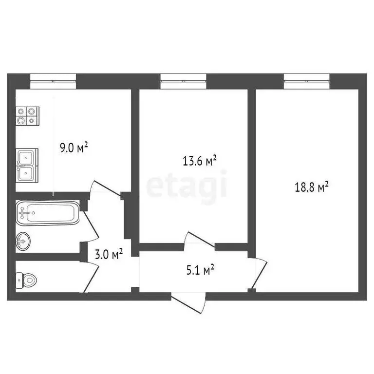 2-комнатная квартира: Саратов, Буровая улица, 21А (53 м) - Фото 0