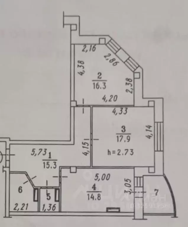 2-к кв. Омская область, Омск Заозерная ул., 19 (71.1 м) - Фото 1