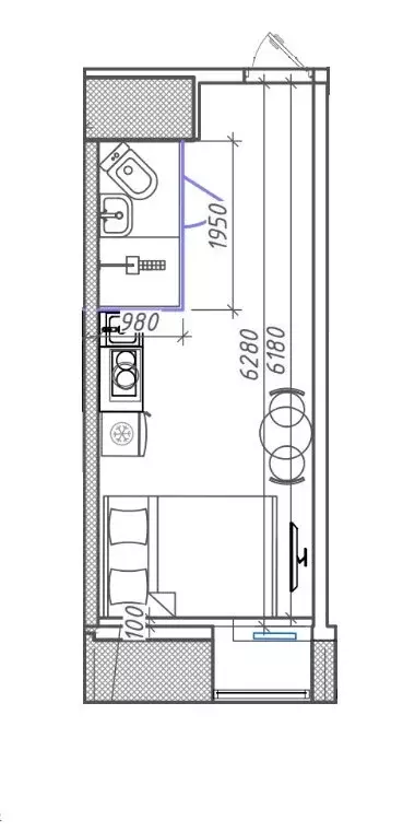 Квартира-студия: Санкт-Петербург, Бумажная улица, 22к2 (15 м) - Фото 1
