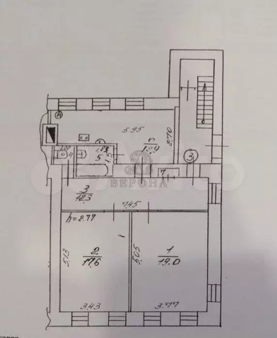 2-к. квартира, 65,9 м, 1/2 эт. - Фото 0