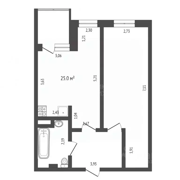 1-к кв. Тюменская область, Тюмень ул. Червишевский Тракт, 47к3 (52.0 ... - Фото 2