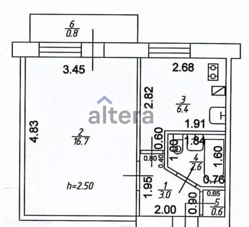 1-к кв. Татарстан, Казань ул. Латышских Стрелков, 4 (30.1 м) - Фото 2