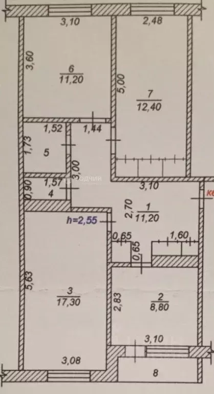 3-к кв. Чувашия, Чебоксары ул. Шумилова, 4 (70.2 м) - Фото 1