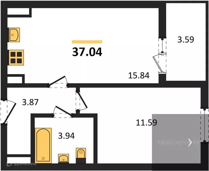 Продаётся 1-к квартира, 37.04 м - Фото 0