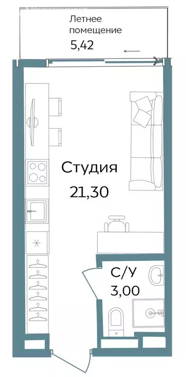 Квартира-студия: Республика Крым, Саки (29.72 м) - Фото 1