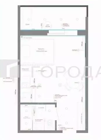 Студия Алтайский край, Барнаул Северо-Западная ул., 15к1 (28.0 м) - Фото 1