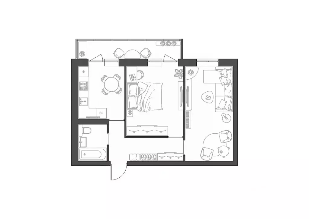 2-к кв. Волгоградская область, Волгоград Квартал жилой комплекс (52.11 ... - Фото 1