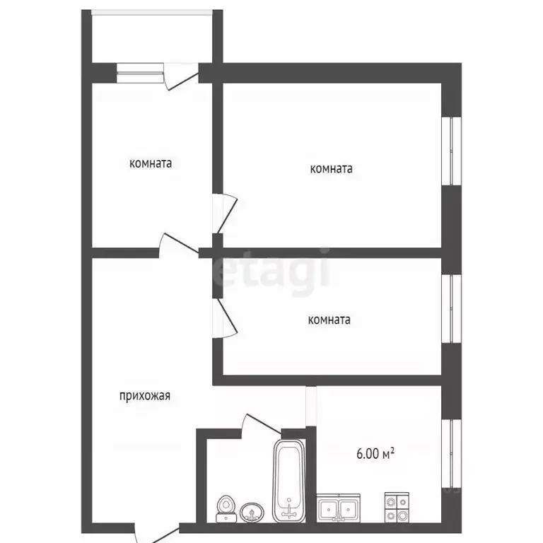 3-к кв. Тамбовская область, Мичуринск ул. Лермонтова, 16 (61.1 м) - Фото 2