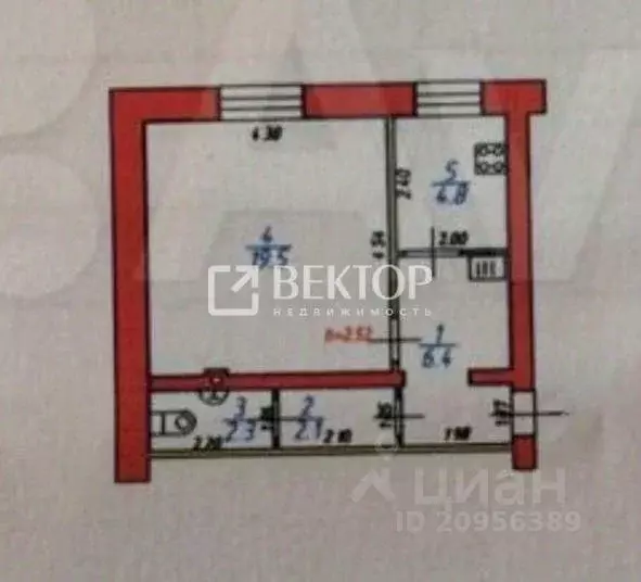 1-к кв. Ивановская область, Кохма ул. Московская, 21 (34.0 м) - Фото 2