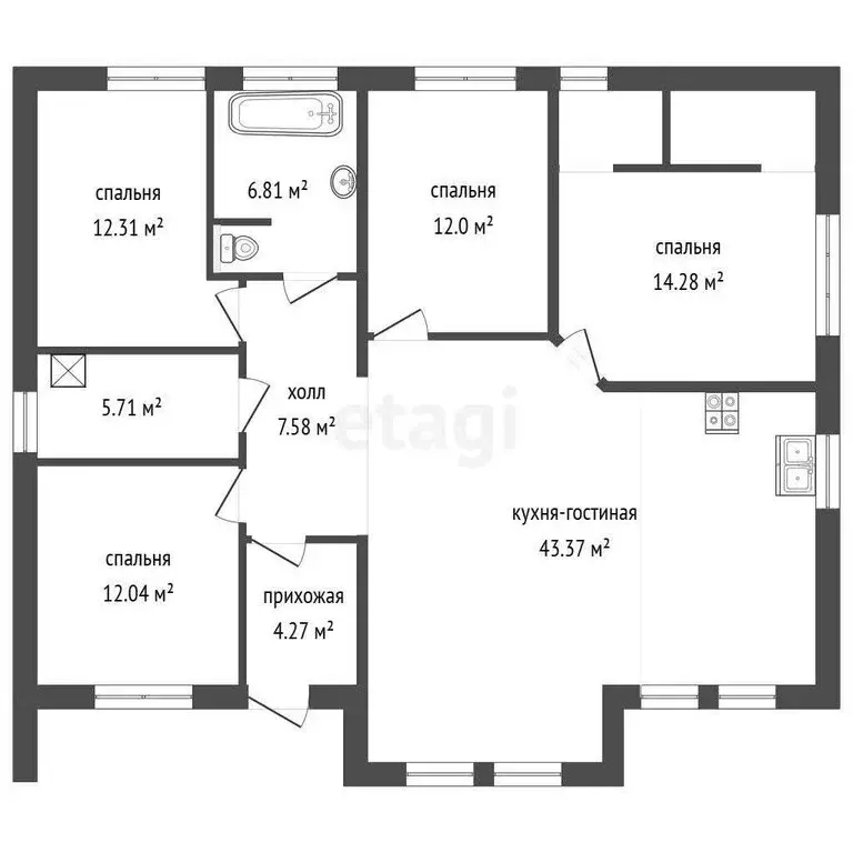 Дом в село Драгунское, Лесная улица (123.5 м) - Фото 1