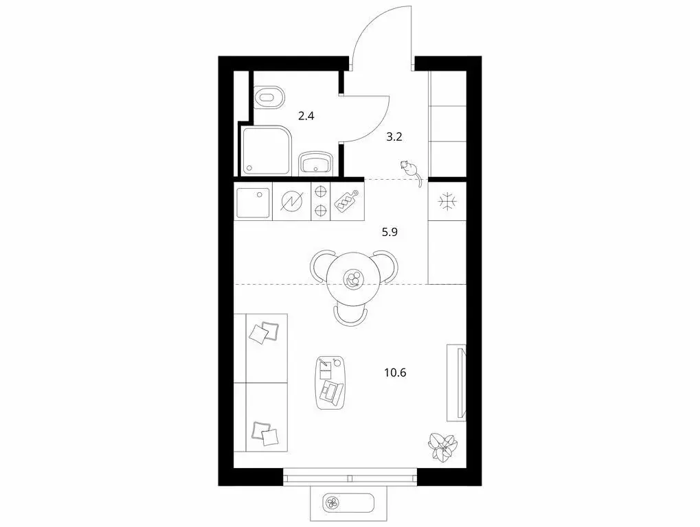Квартира-студия: городской посёлок Янино-1, жилой комплекс Янинский ... - Фото 1