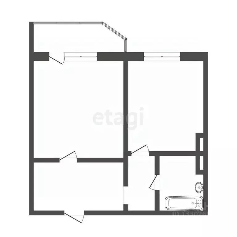 1-к кв. Ханты-Мансийский АО, Сургут тракт Тюменский, 4 (43.2 м) - Фото 1