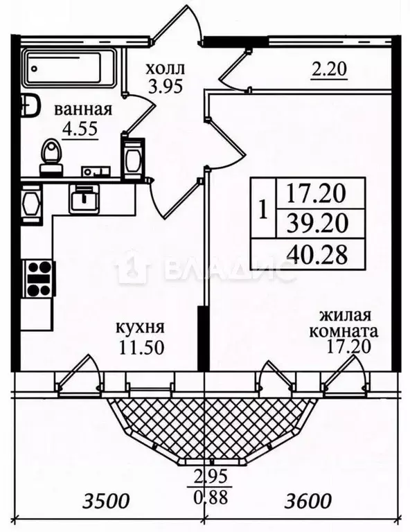 1-к кв. Санкт-Петербург пос. Парголово, ул. Федора Абрамова, 19к1 ... - Фото 2