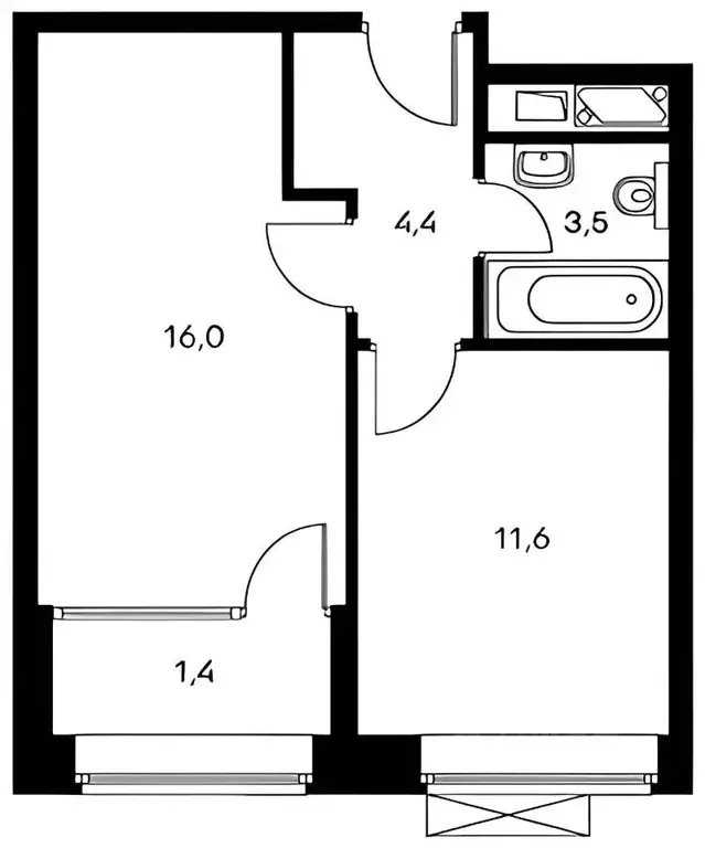 1-к кв. Москва Большая Филевская ул., 3к1 (38.0 м) - Фото 2