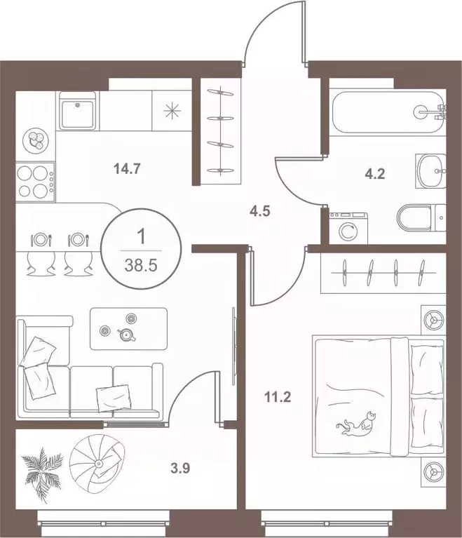 1-к кв. Пензенская область, Пенза Арбеково жилрайон, Дальнее Арбеково ... - Фото 2