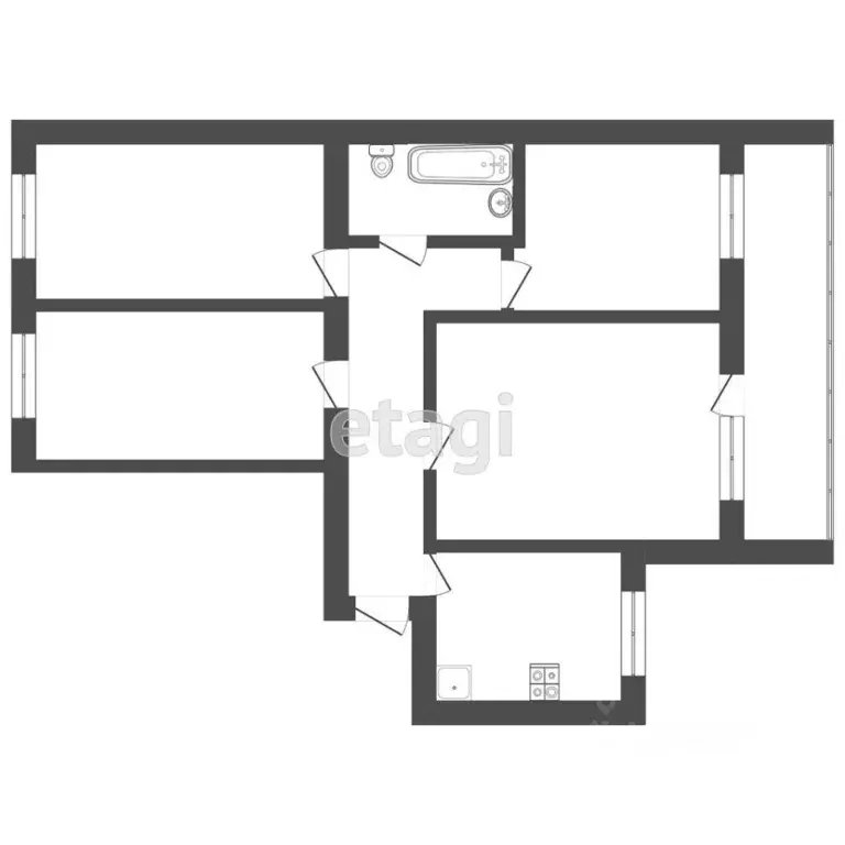 4-к кв. Тюменская область, Тюмень ул. Дружбы, 157 (71.3 м) - Фото 2