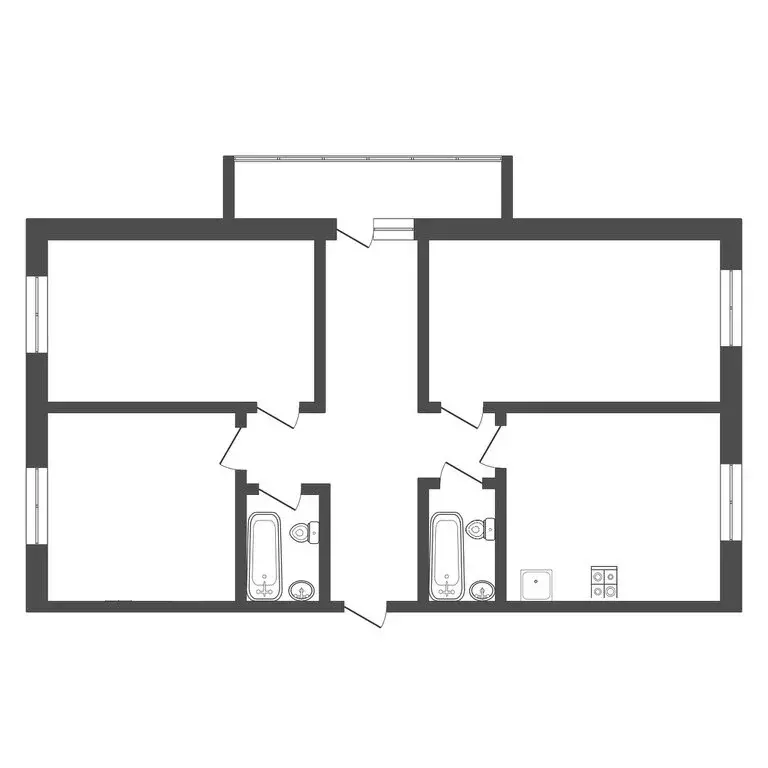 3-комнатная квартира: Горелки, Гарнизонный проезд, 2В (60 м) - Фото 1