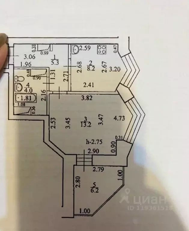 1-к кв. Башкортостан, Уфа Бакалинская ул., 23 (32.6 м) - Фото 1