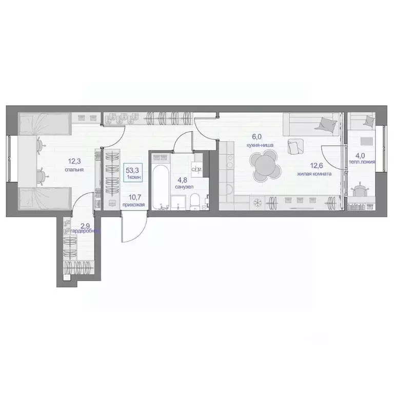 2-к кв. Красноярский край, Красноярск ул. Апрельская, 9А (53.3 м) - Фото 0