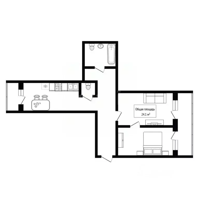2-к кв. Новосибирская область, Искитим ул. Пушкина, 19 (24.1 м) - Фото 2