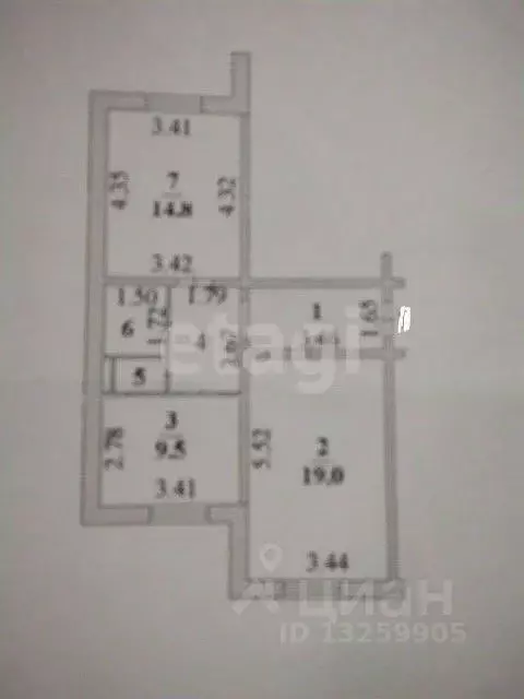 2-к кв. Липецкая область, Липецк ул. 50 лет НЛМК, 23 (57.4 м) - Фото 2