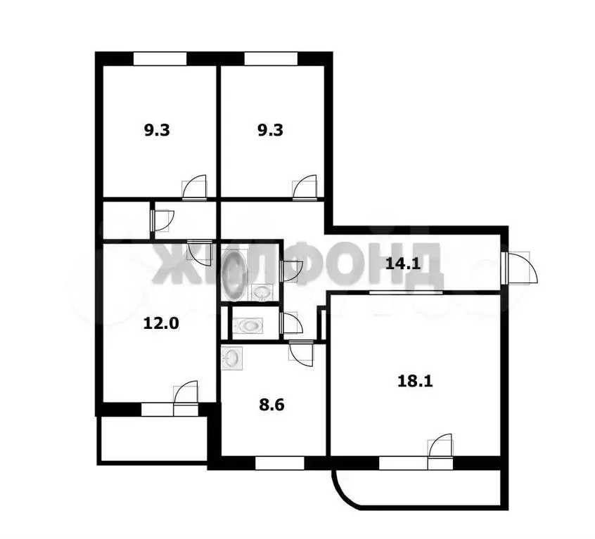 4-к. квартира, 75,8 м, 6/10 эт. - Фото 0