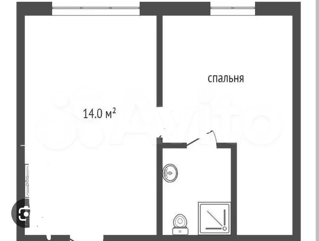 1-к. квартира, 42 м, 2/3 эт. - Фото 0