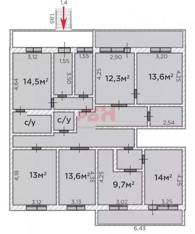 Офис в Тюменская область, Тюмень Полевая ул., 12А (136 м) - Фото 2